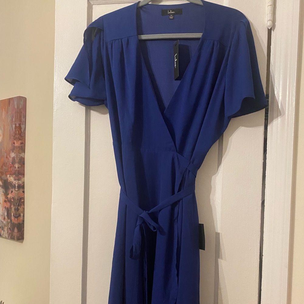 LULUS wrap dress royal blue